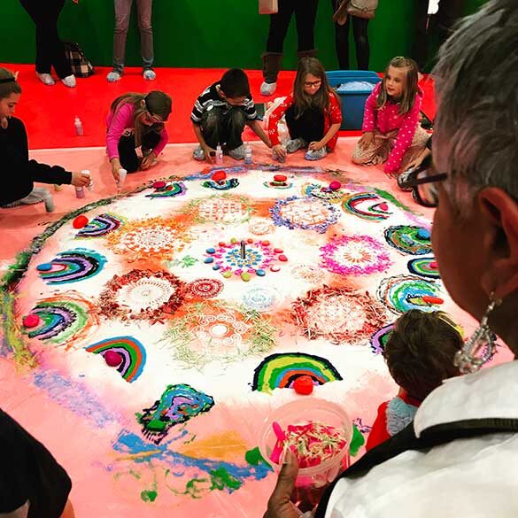 Children making a Mandala